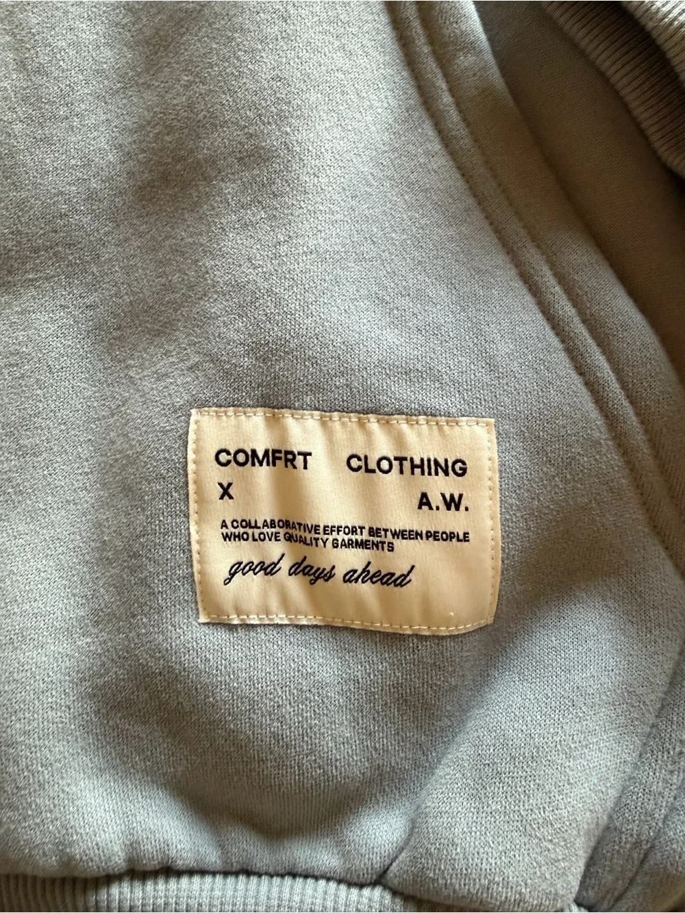 Comfrt Clothing Volume 9 Gray Blue Full Zip Hoodie Medium Oversized Heavy